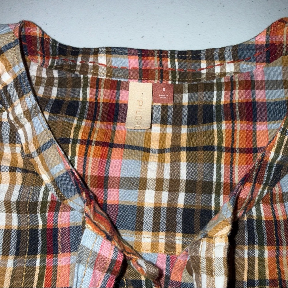 Anthropologie Pilcro Blusa Plaid ButtonDown Shirt Small‎ Sold Out - Picture 4 of 16